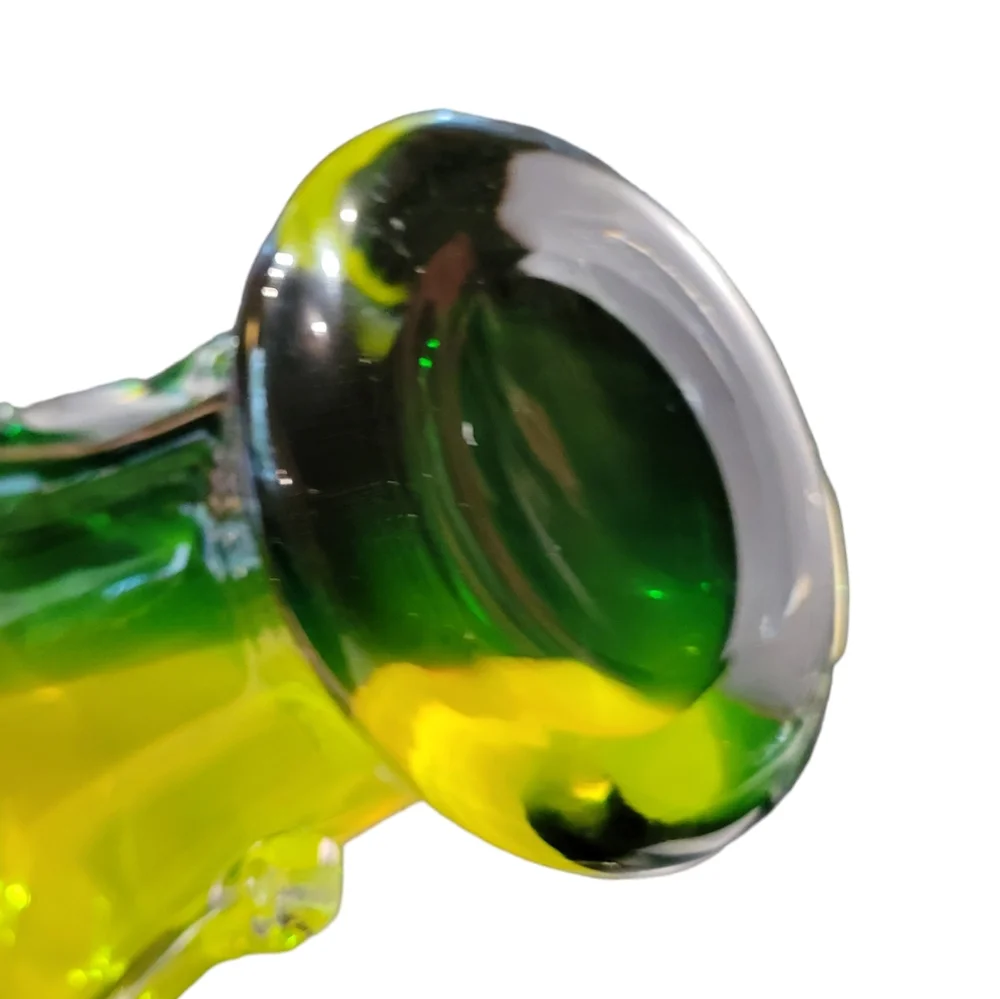 Art Glass Vase Urn Shape Applied Handles